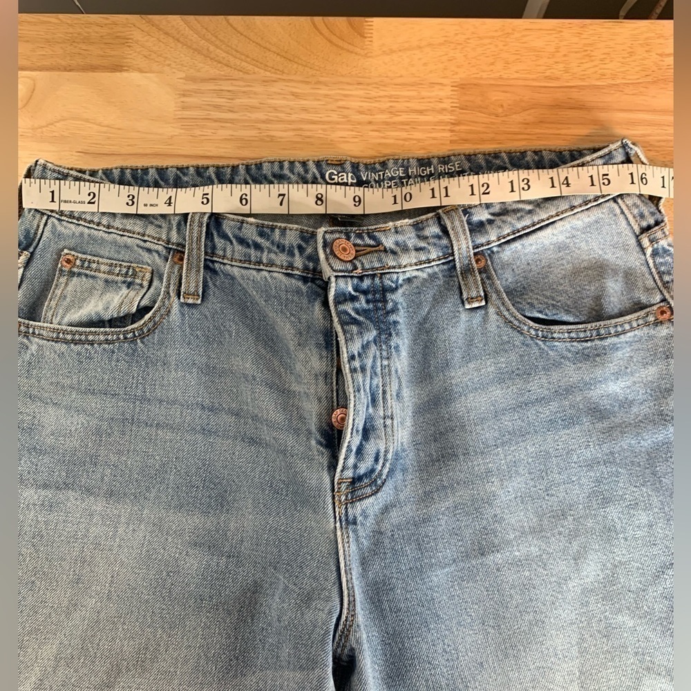GAP Vintage High Rise Raw Hem Jeans Size 10 - Picture 10 of 11